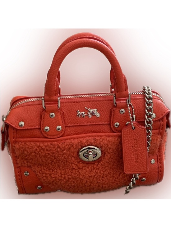 Coach Handbags - Coach Rhyder Satchel 18 in Shearling and Leather NWT